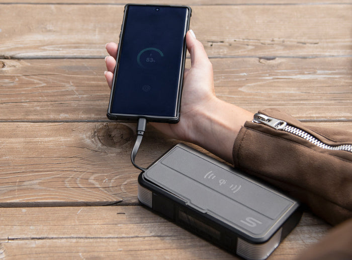 TYPE S 12V 6.0L Battery Jump Starter with Built-in USB-C Cable & LCD Display and 8,000mAh Qi Power Bank