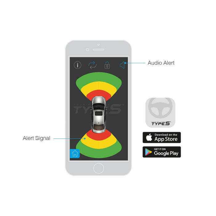 TYPE S Smart Wireless Parking Sensor, Bluetooth Solar Powered Wireless Parking Sensor Kit Car Vehicle Reversing Radar System